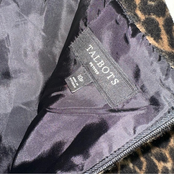 Talbots Women’s Size 10P Faux Fur Wool Blend Animal Print Pencil Skirt Lined Y2K - Picture 6 of 10